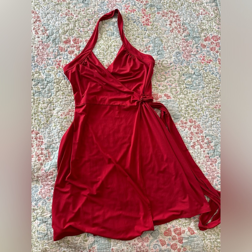 BCBG Max Azria red wrap dress